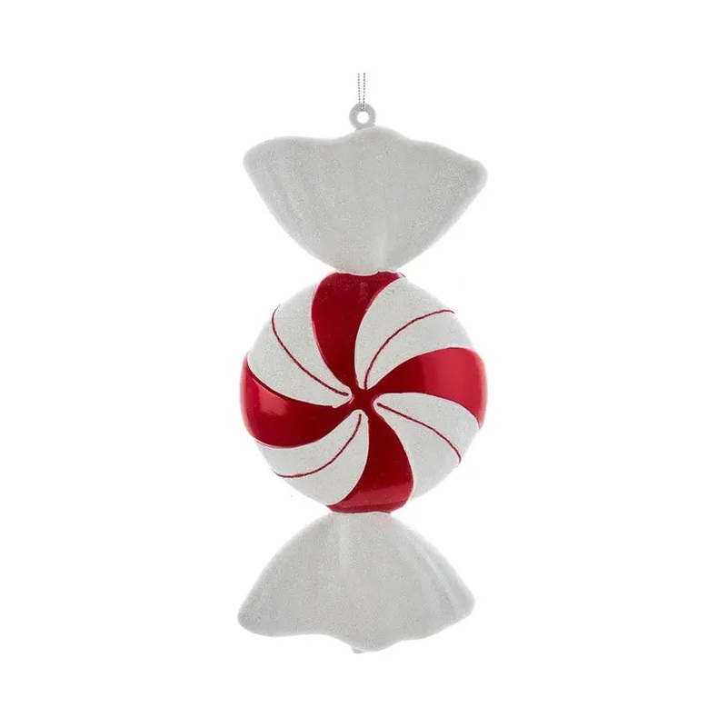 12″ Red and White Peppermint Candy Ornament