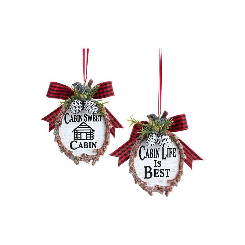 3.5″ Lodge Plaque With Sayings Ornaments