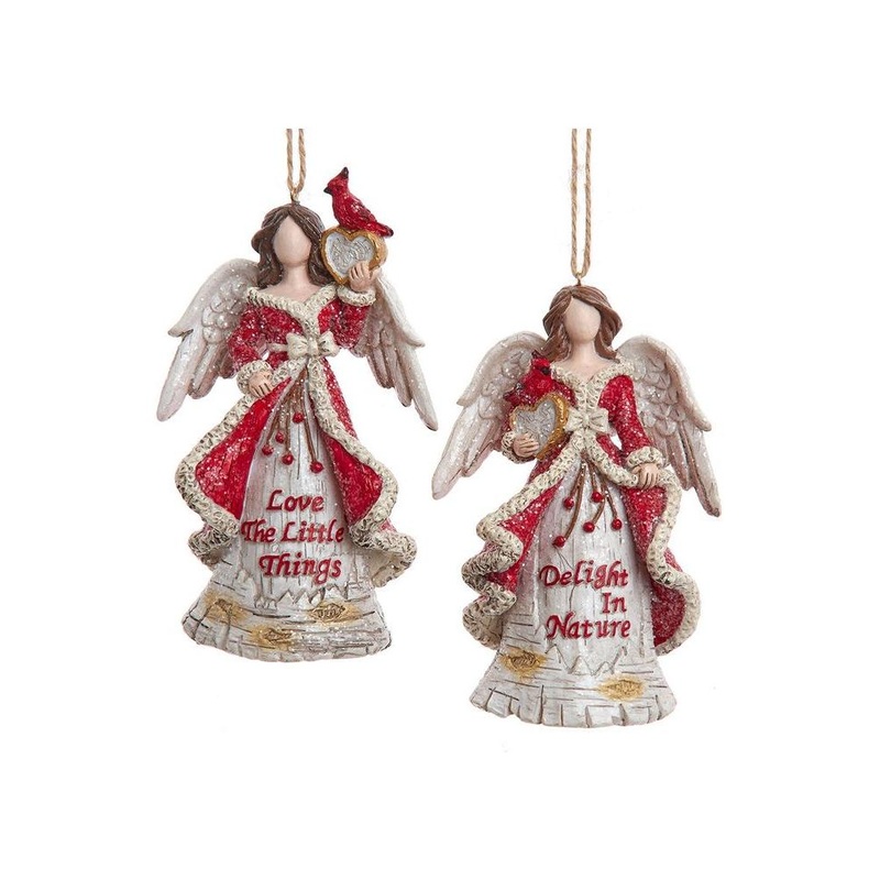 5″ Birch Berries Angel Ornament