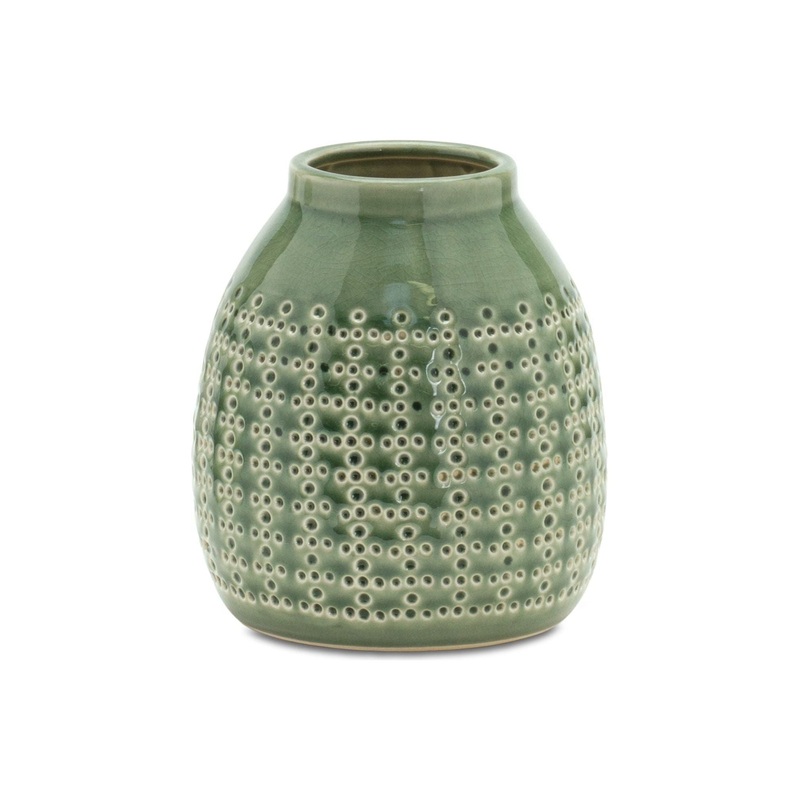 6.5″H Green Terra  Cotta Container