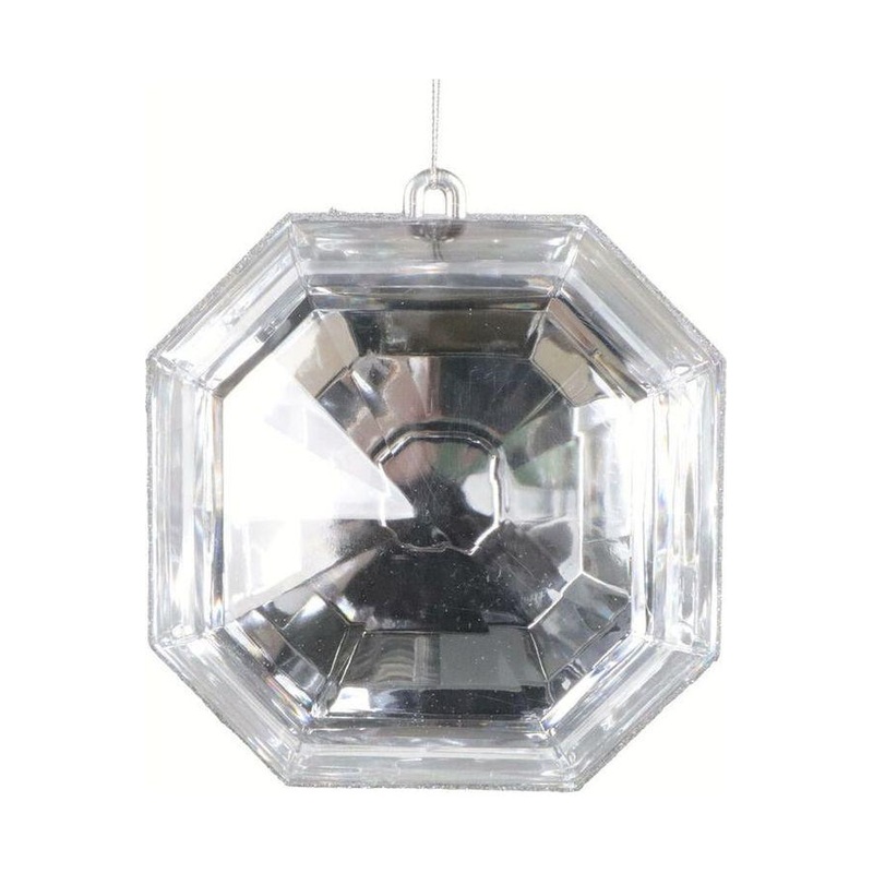 6″ Acrylic Square Jewel Ornament: Clear