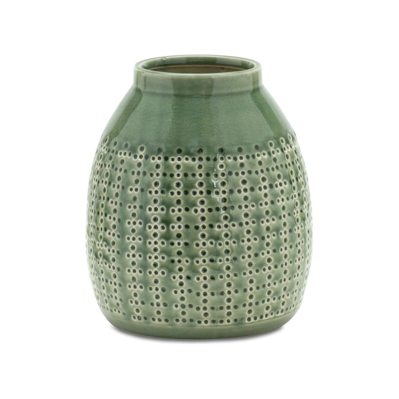 8″H Green Terra Cotta Container