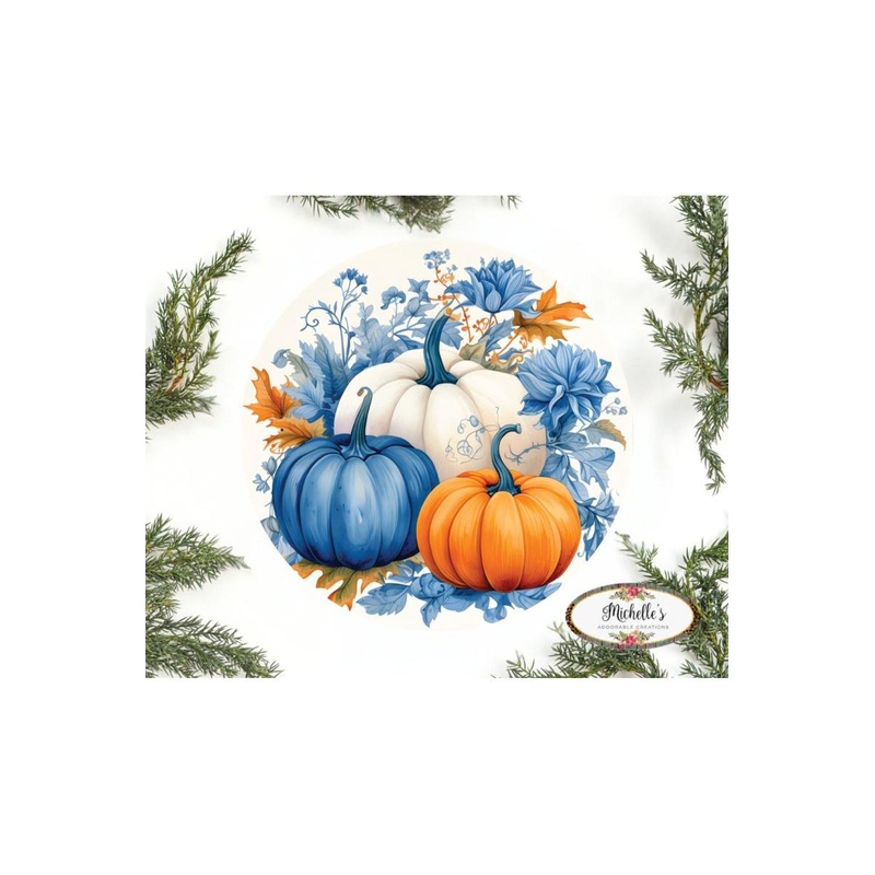 Blue Pumpkin Fall Foliage Sign