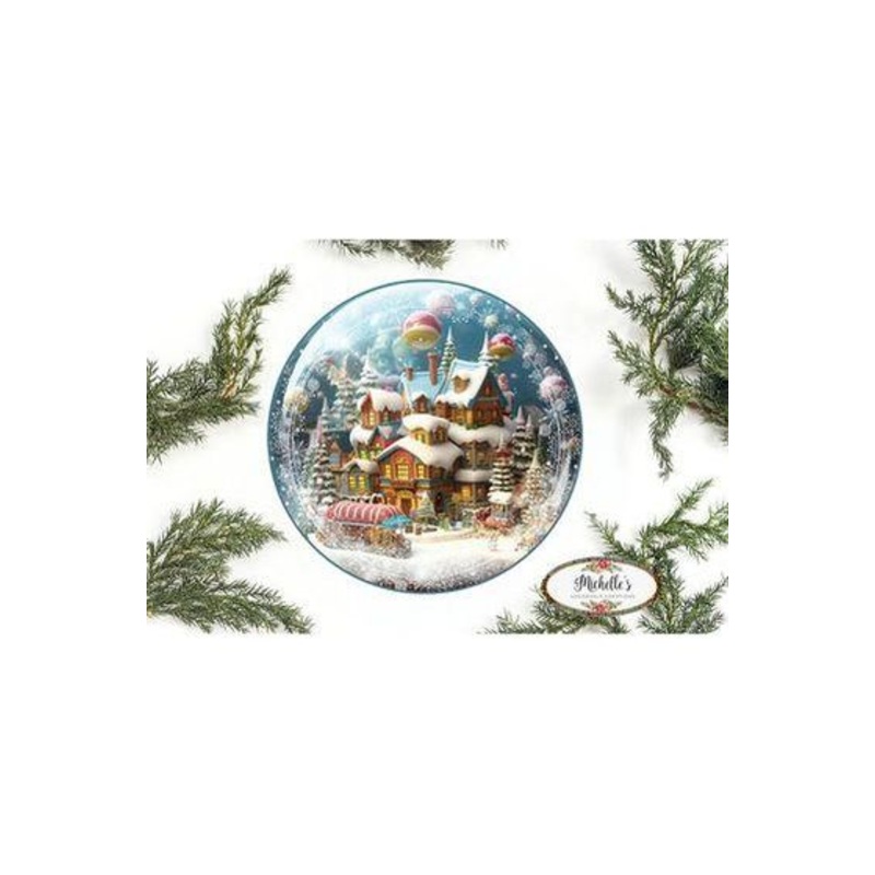 Candy Gingerbread Town Snow Globe – Wreath Enhancement