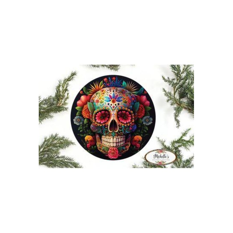 Floral DOD Sugar Skull Sign