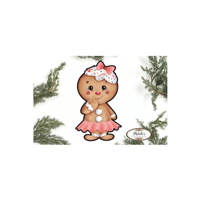 Gingerbread Girl Sweet Shoppe Sign GBG1- Wreath Enhancement