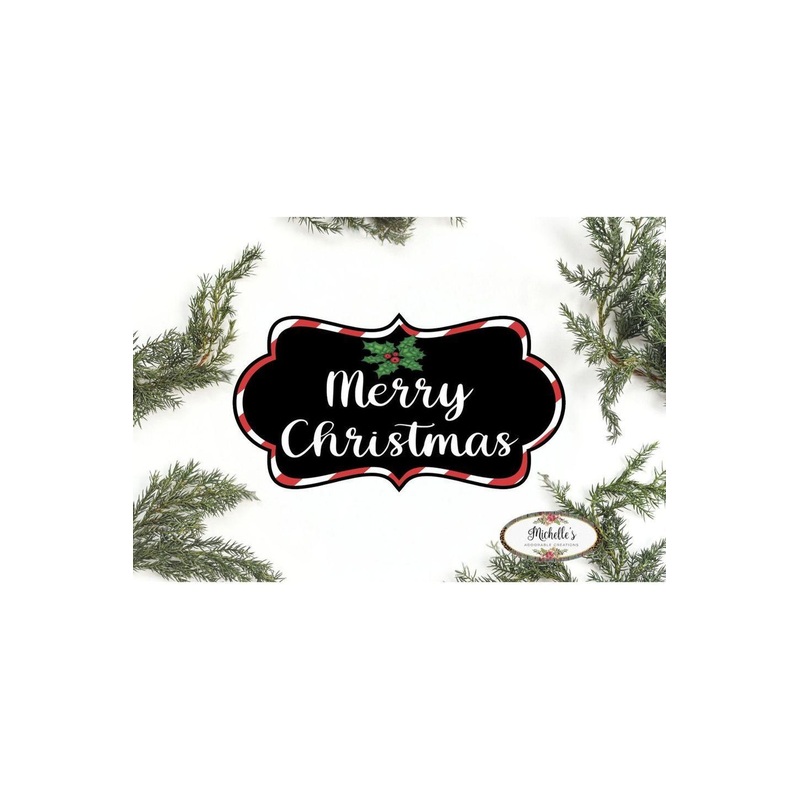 Merry Christmas Scalloped Frame Sign SF1 – Wreath Enhancement
