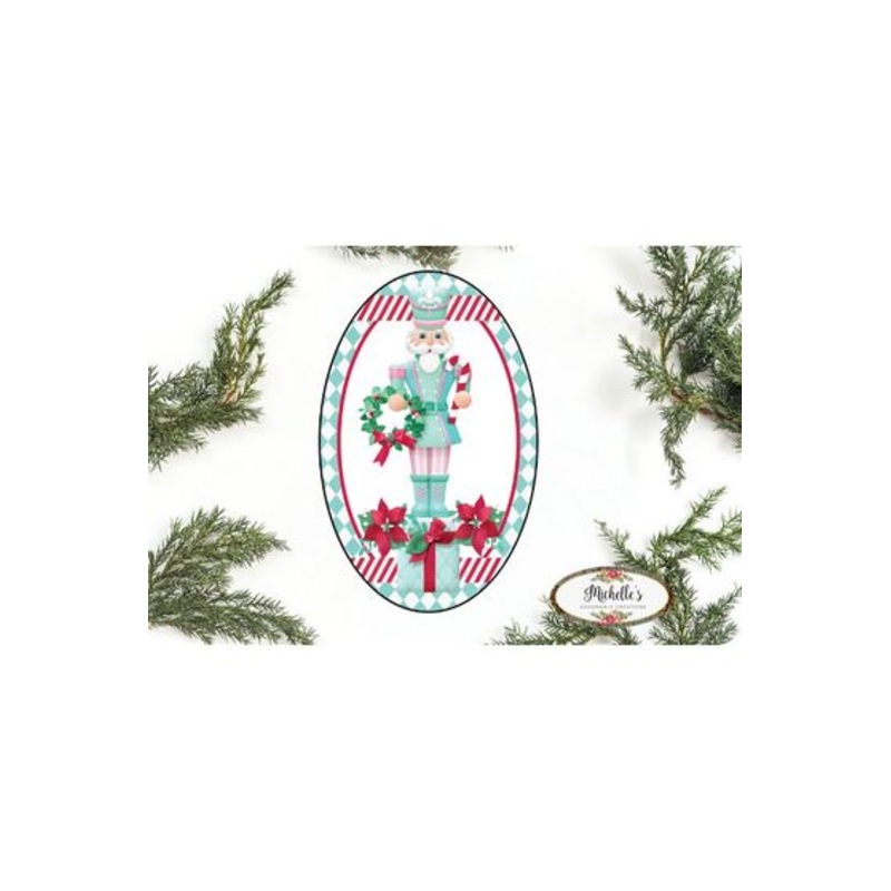 Mint Green Oval Nutcracker Sign – Wreath Enhancement