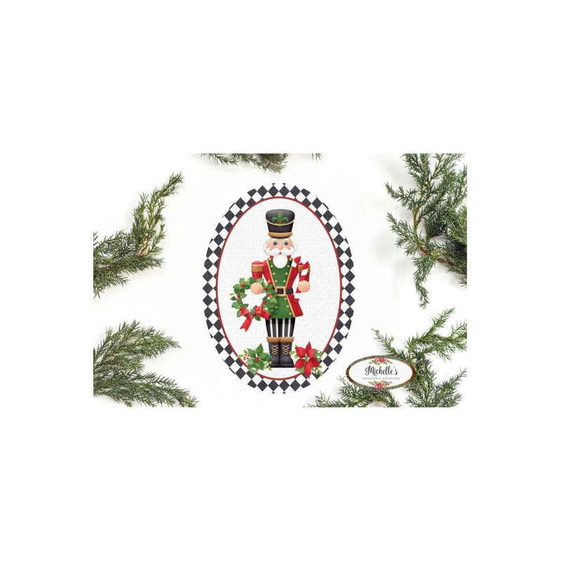 Oval Harlequin Nutcracker Sign – Wreath Enhancement