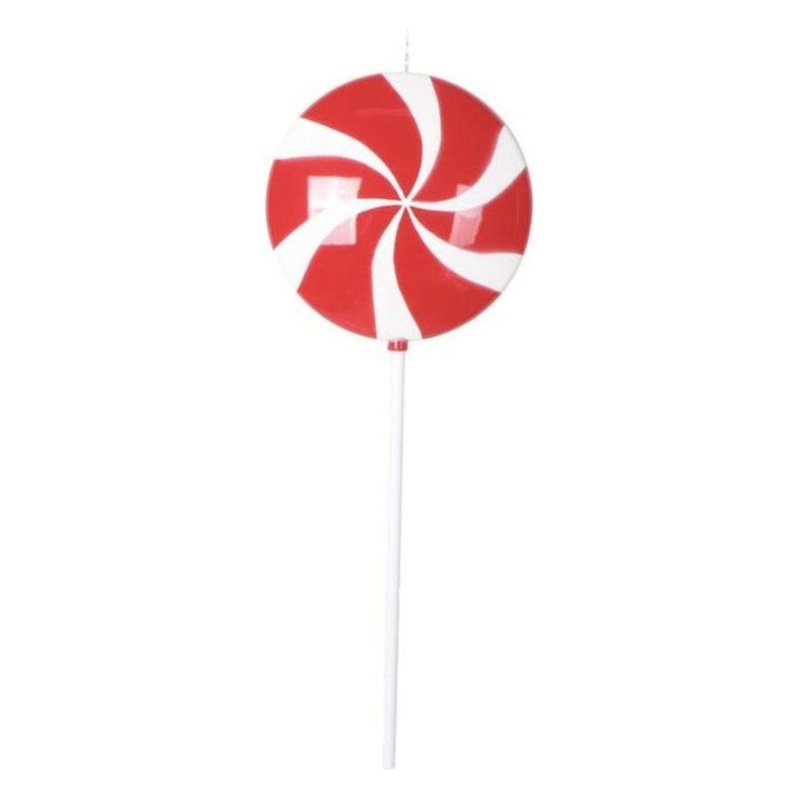Red Peppermint Flat Round Lollipop