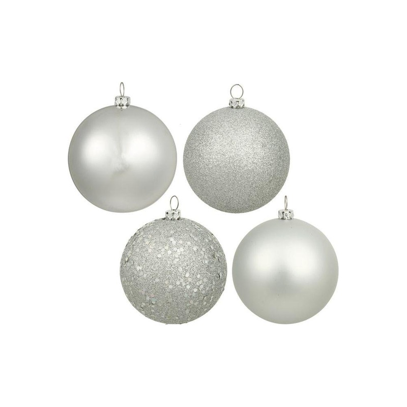 Silver Christmas Ball Ornament Assortment (Set of 20)