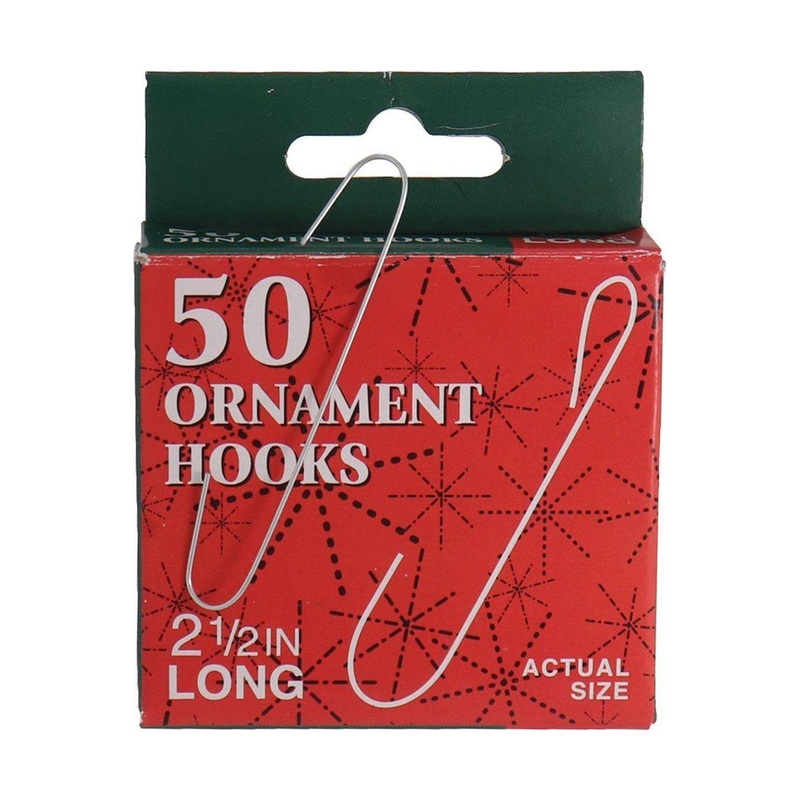 Silver Ornament Hooks, 50-Piece Box Set