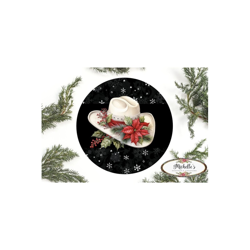 Snowflake Christmas Hat Sign – Wreath Enhancement