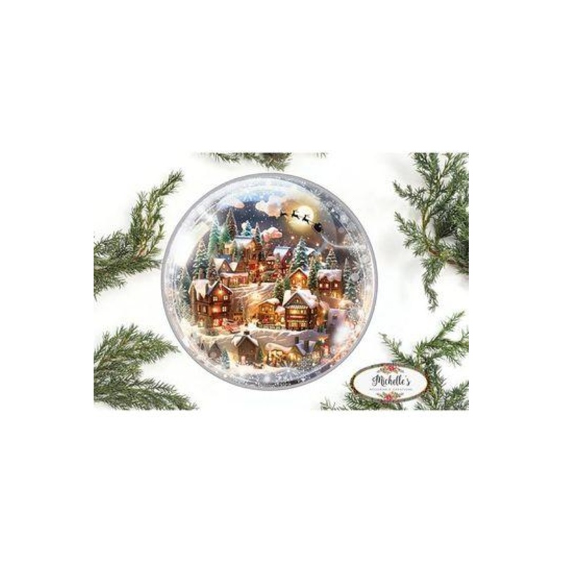 Snowglobe Sleigh Round Sign – Wreath Enhancement