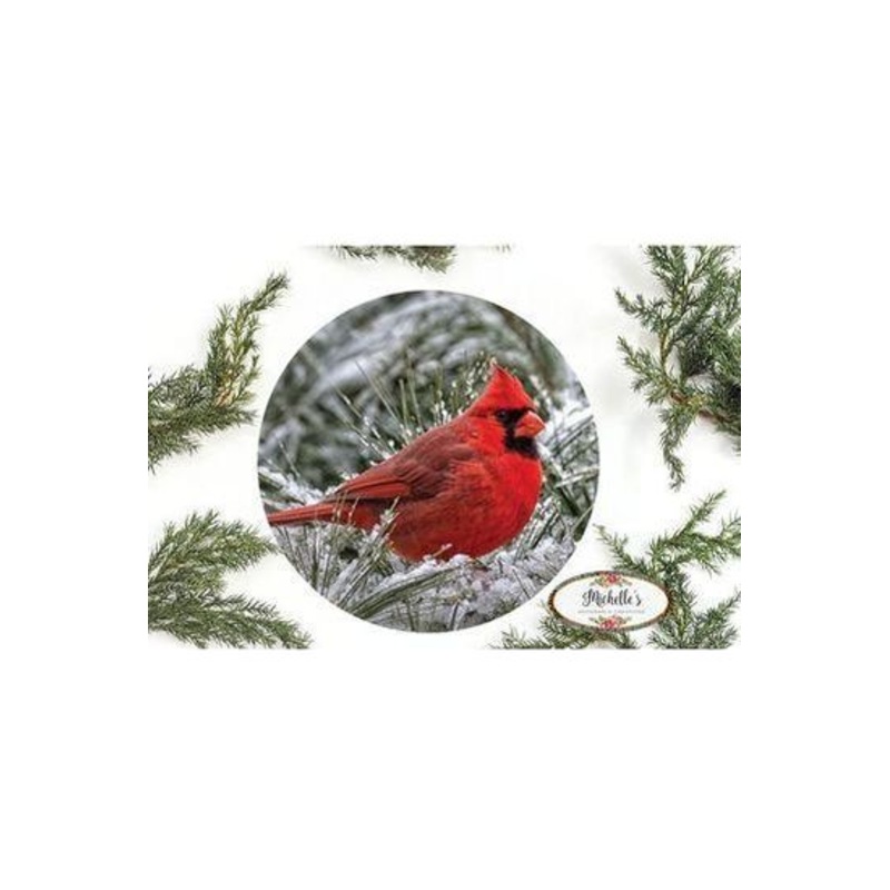 Snowy Branch Cardinal Bird Sign