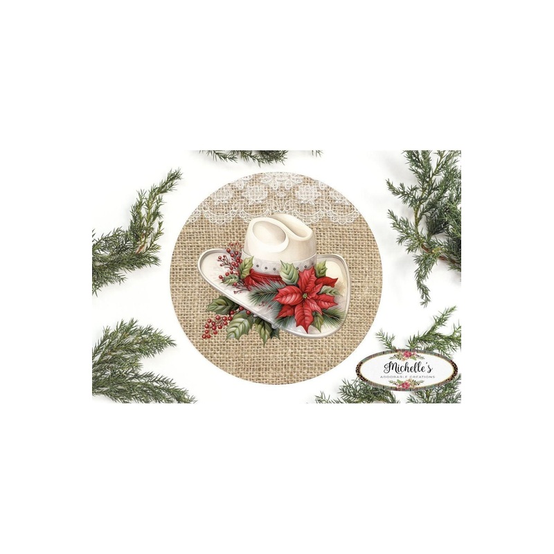 Western Christmas Hat Sign – Wreath Enhancement