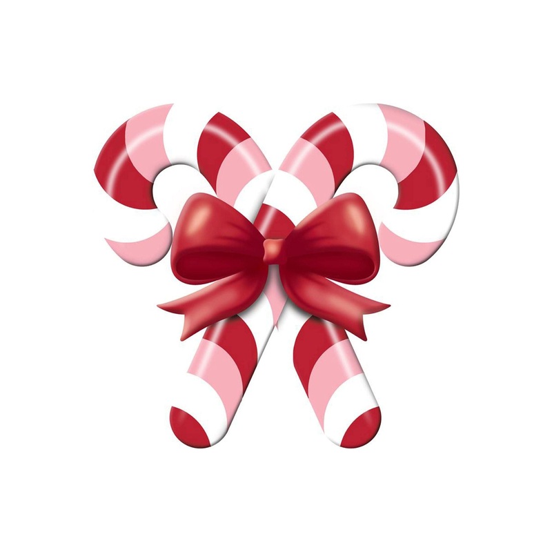 13″ Metal Embossed Candy Canes: Pink/Red