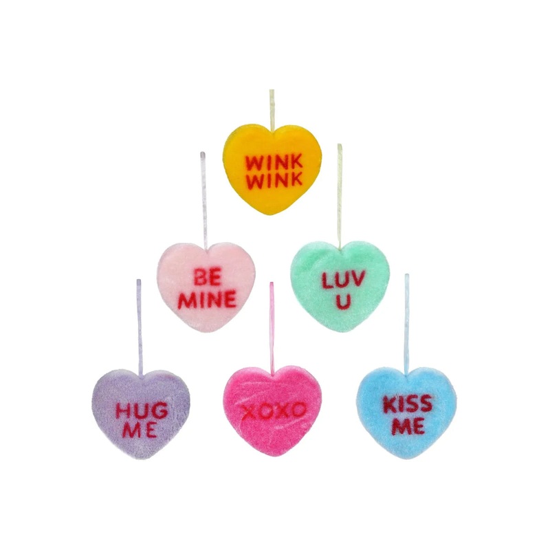 180 Degrees 6″ Flocked Conversation Hearts (Assorted)