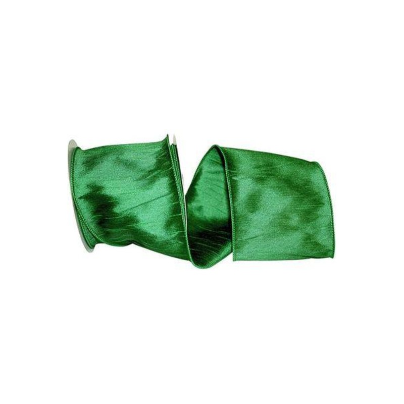 4″ Dupioni Supreme Ribbon: Emerald Green (10 Yards)