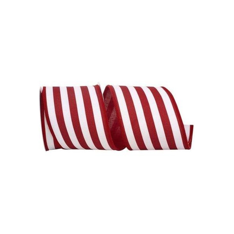 4″ Horizontal Striped Canvas Ribbon: Red (5 Yards)