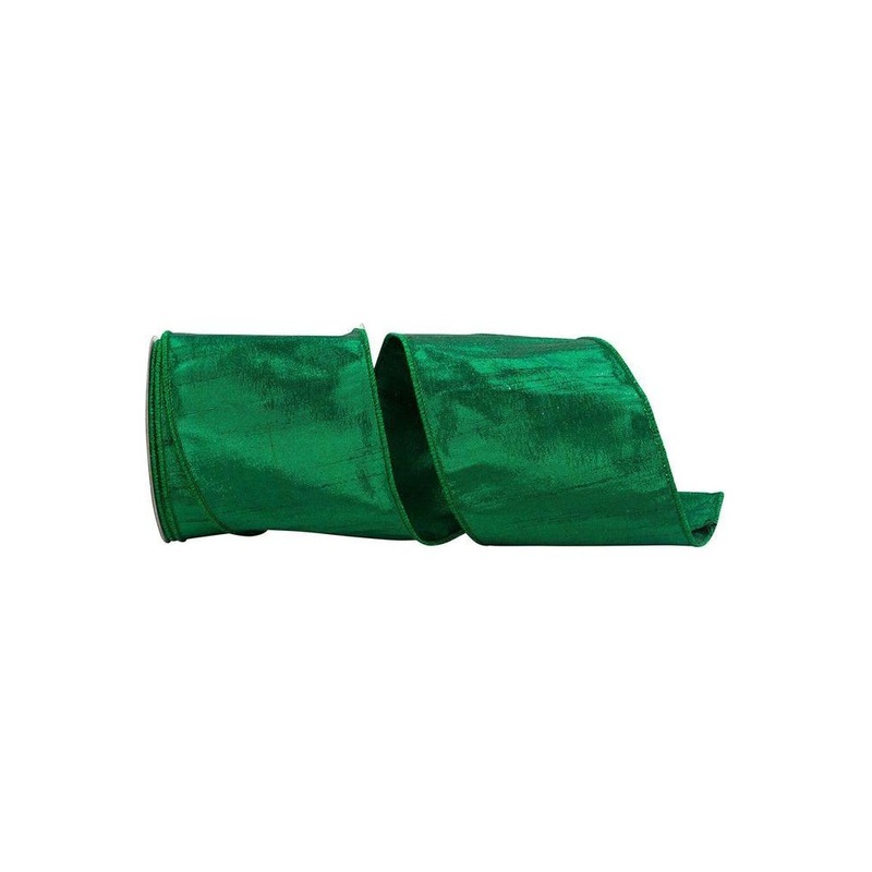 4″ Metallic Dupioni Texture Ribbon: Forest Green (10 Yards)