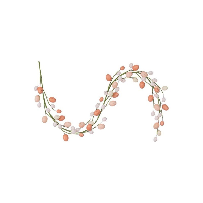 60″ Artificial Coral/White Easter Eggs Garland
