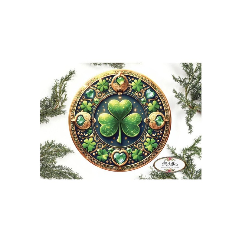 Jewel Saint Patrick Clover Sign – Wreath Enhancement