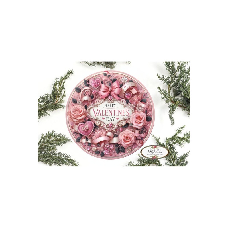 Victorian Valentine’s Day Pink Sign – Wreath Enhancement