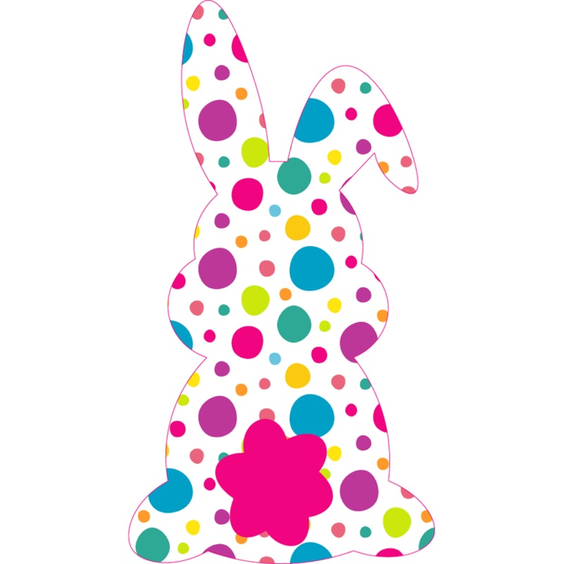 13in Waterproof Sign: Floppy Ear Polka Dot Bunny