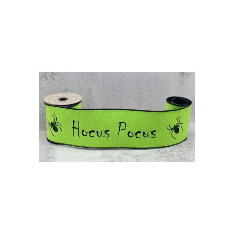 4″ Hocus Pocus Felt Ribbon: Lime Green (5 Yards)