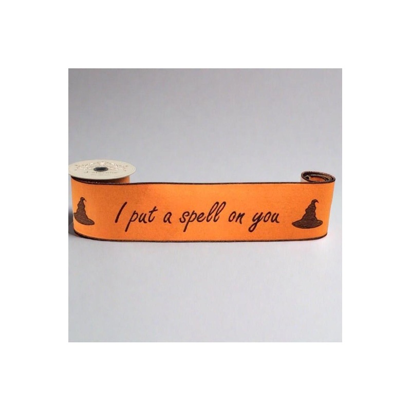 4″ Put a Spell On You Felt Ribbon: Orange (5 Yards)