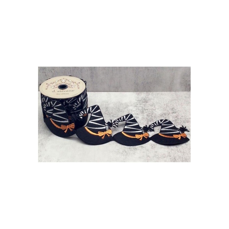 4″ Witch Hat Garland Ribbon: Black (5 Yards)