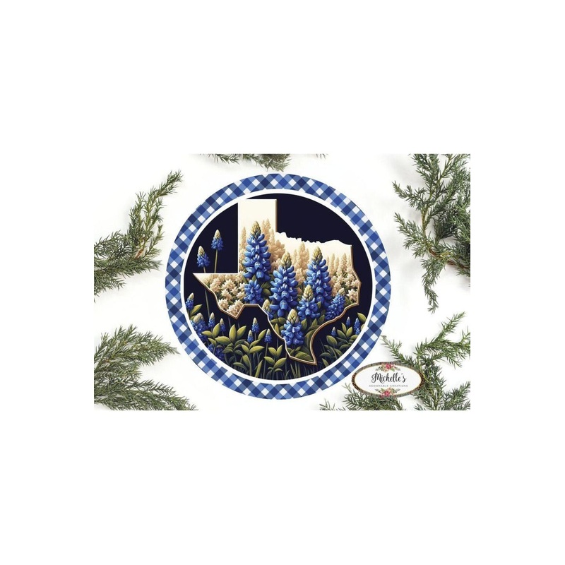 Texas Bluebonnets Round Sign