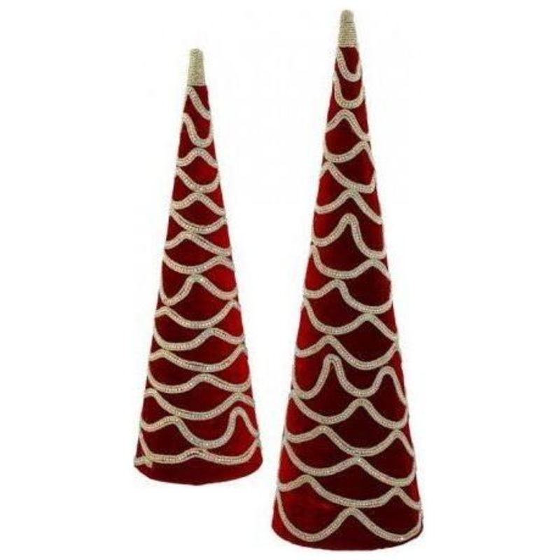 Velvet Jewel Cone Tree: Dark Red