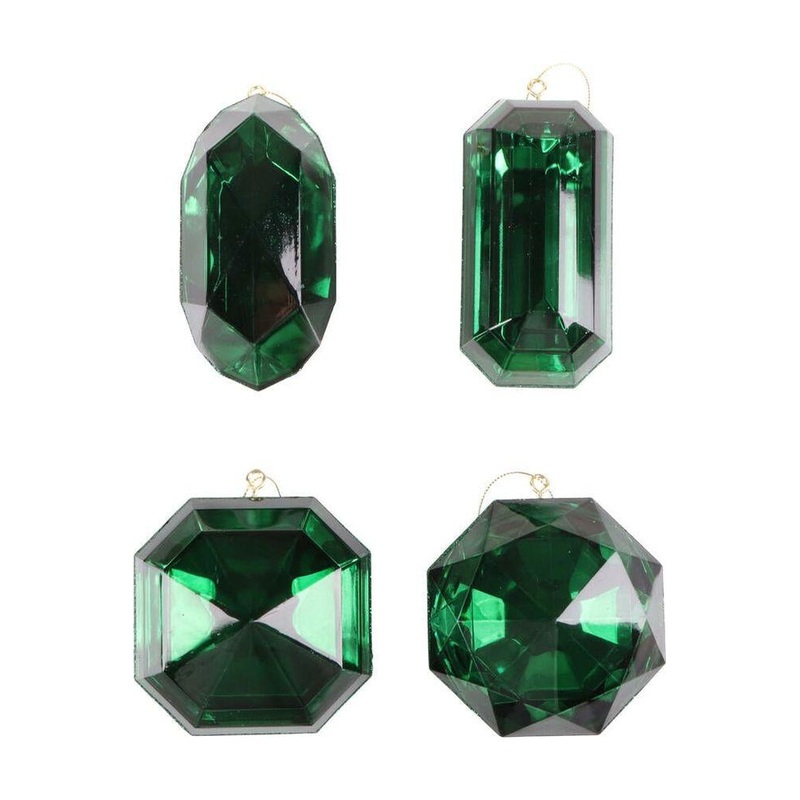 Acrylic Jewel Assortment Ornament: Emerald (Set 4)