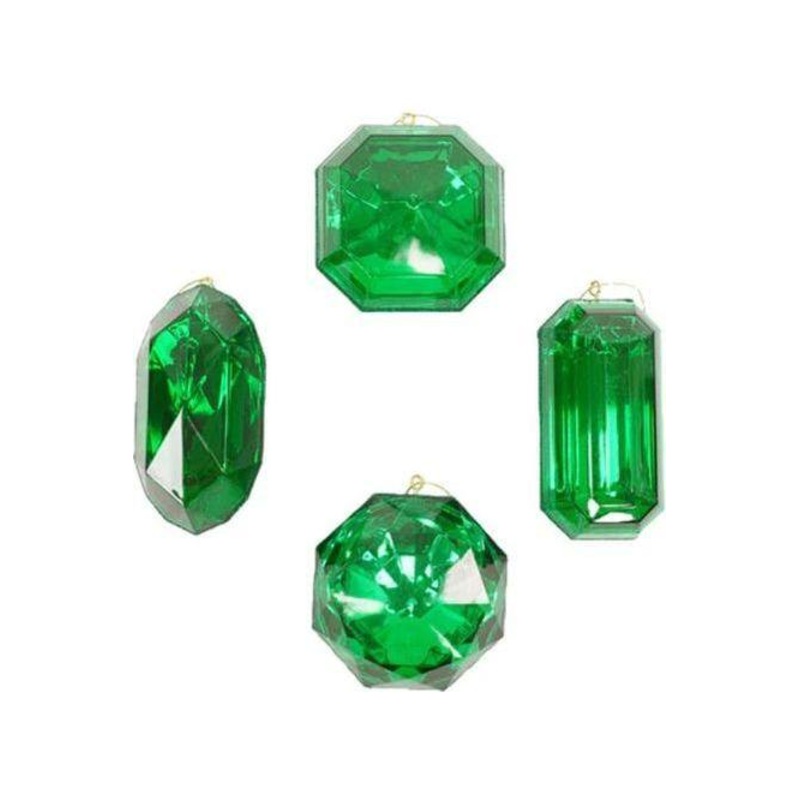 Acrylic Jewel Assortment Ornament: Lime Green (Set 4)