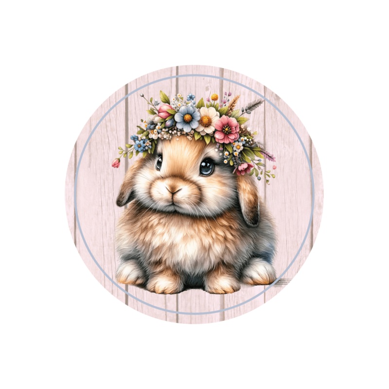 Floppy Lop Ear Floral Spring Easter Bunny Sign