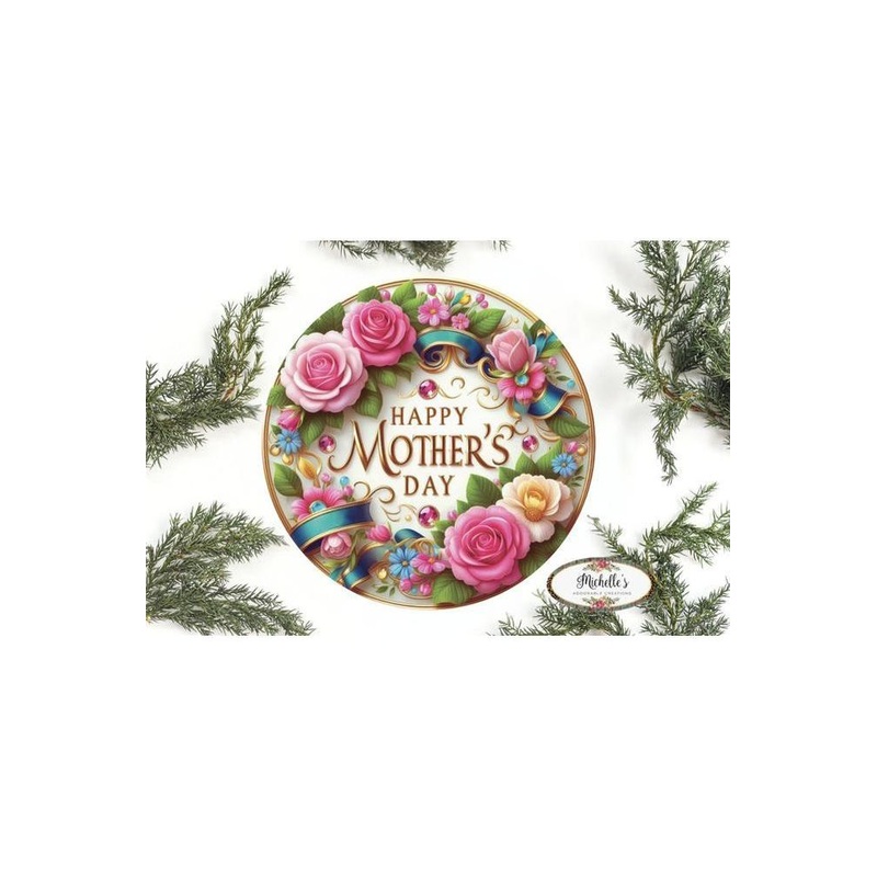 Happy Mother’s Day Pink Jewel Round Sign