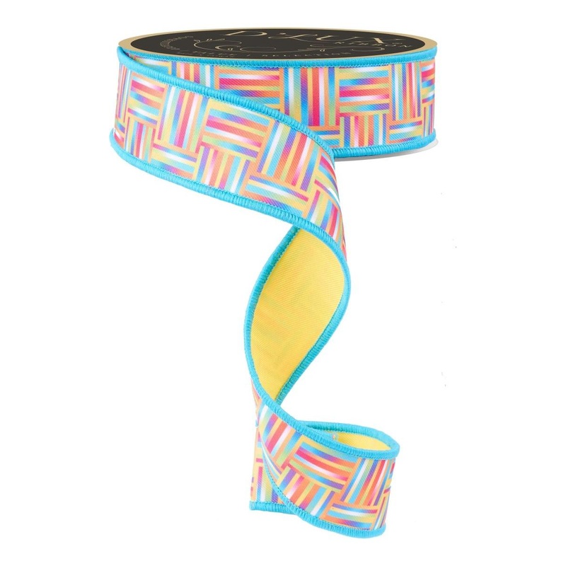 1.5″ Basketweave Fused Back Ribbon: Multi (10 Yards)