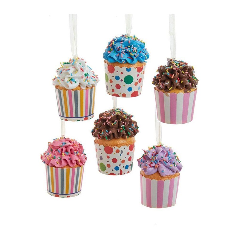 3″ Cupcake In Paper Cup Ornaments