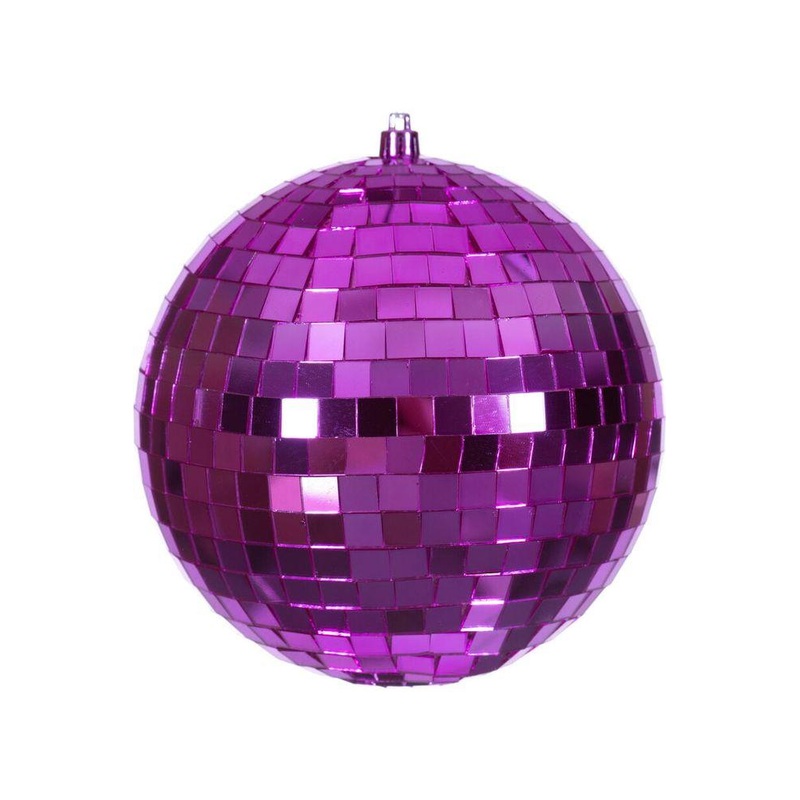 6″ Fuchsia Mirror Ball Ornament