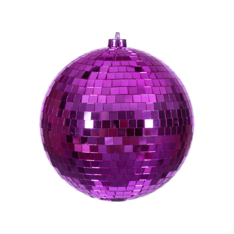8″ Fuchsia Mirror Ball Ornament