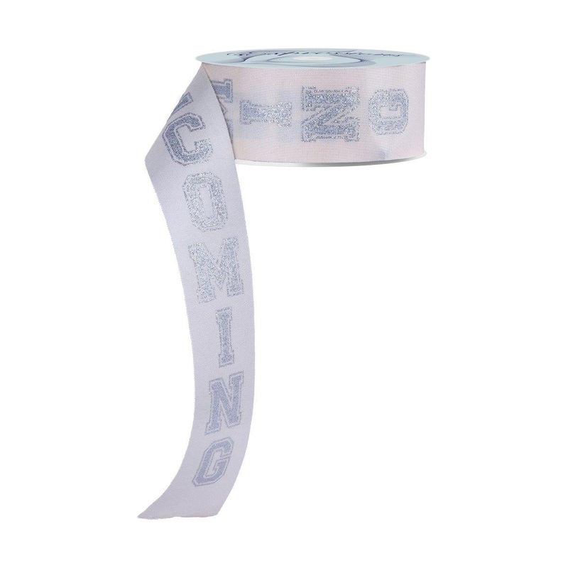 1.5″ Homecoming Ribbon: Ivory/Silver (100 Feet)