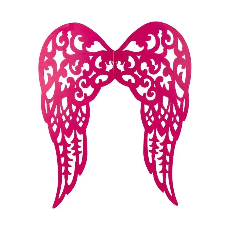 17″ Metal Filigree Angel Wings: Hot Pink