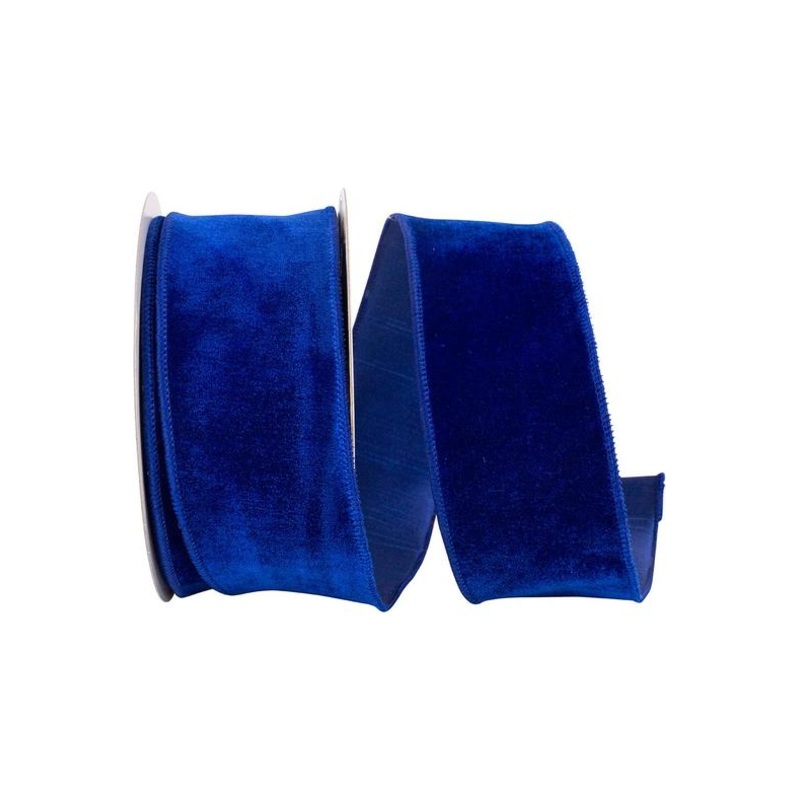 2.5″ Velvet Plush Dupioni Ribbon: Royal Blue (10 Yards)