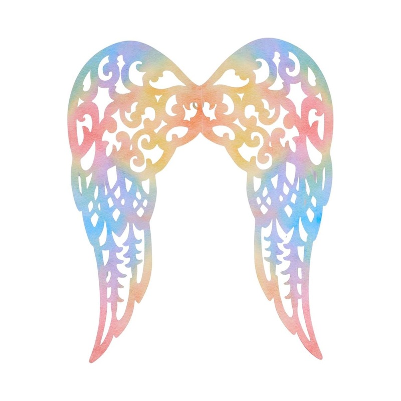 24″ Metal Filigree Angel Wings: Colorful