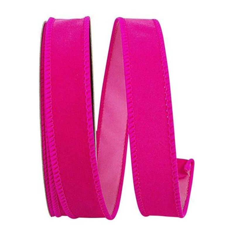 1″ Velvet Fuzz Ribbon: Fuchsia (10 Yards)