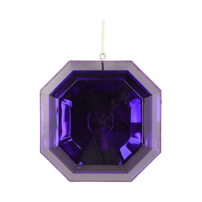 6″ Acrylic Square Jewel Ornament: Purple (Set of 2)