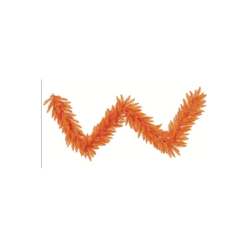 9′ Orange Fir Garland, Unlilt