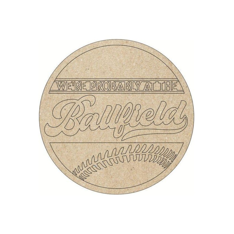 Baseball Field Unfinished Wood Cut